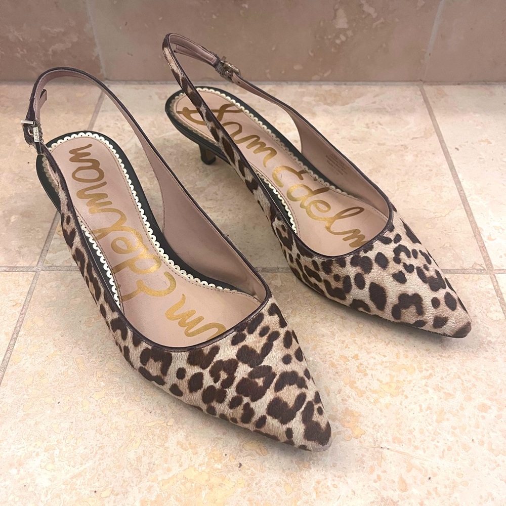 Sam Edelman animal print kitten heels size 8.5